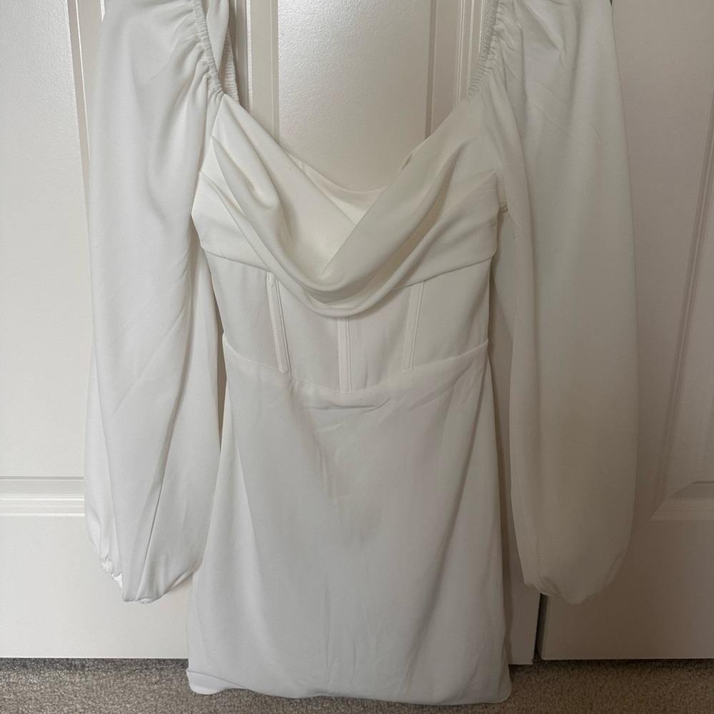 Princess Polly Cream Long Sleeve Dress